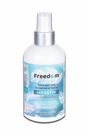 Freedom Hair Straightening & Smoothing Leave-In Conditioner - Hair Detangling Spray/Coconut Oil, Green Tea Extract, Aloe Vera, Cocoa Seed Butter 8 fl. oz.