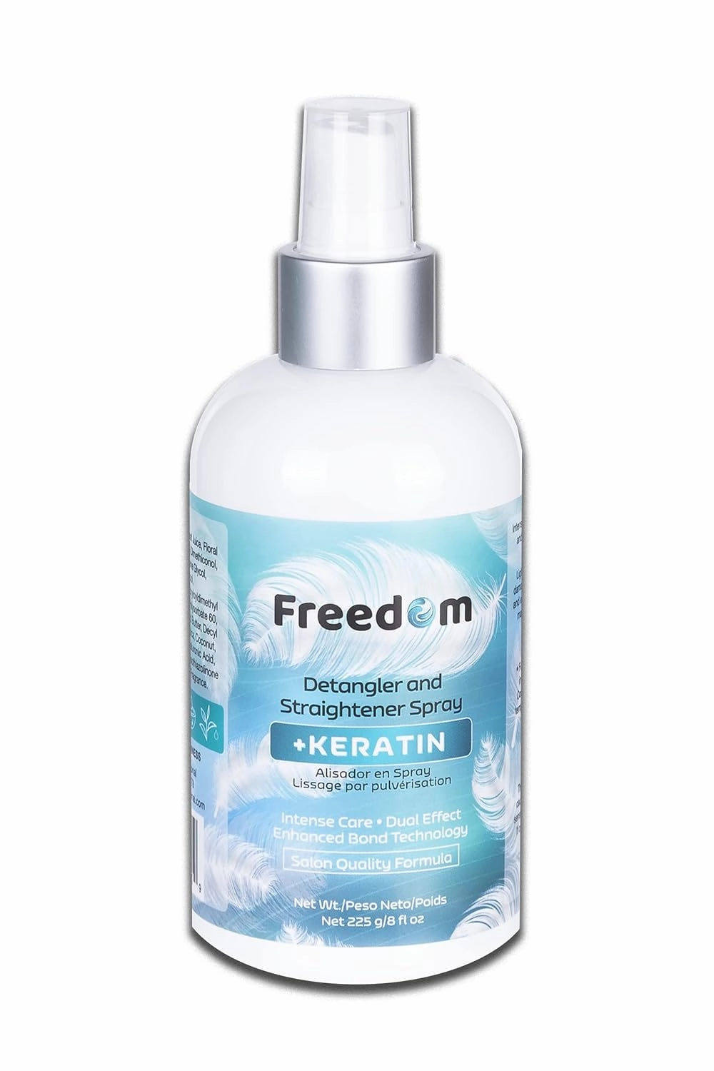 Freedom Hair Straightening & Smoothing Leave-In Conditioner - Hair Detangling Spray/Coconut Oil, Green Tea Extract, Aloe Vera, Cocoa Seed Butter 8 fl. oz.