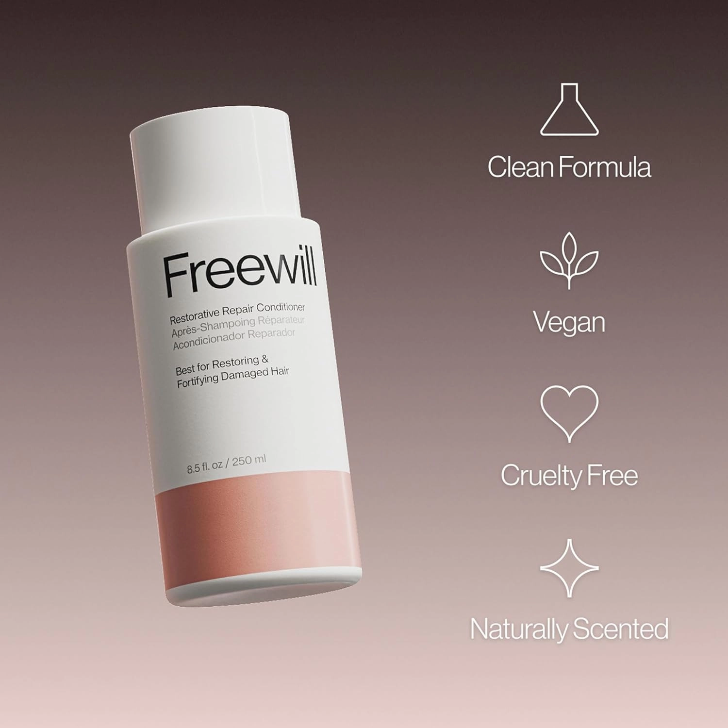 Freewill Restorative Repair Conditioner for Dry, Damaged Hair, Hydrating Conditioner with Natural Protectants to Replenish and Restore Hair Health, 8.5 oz