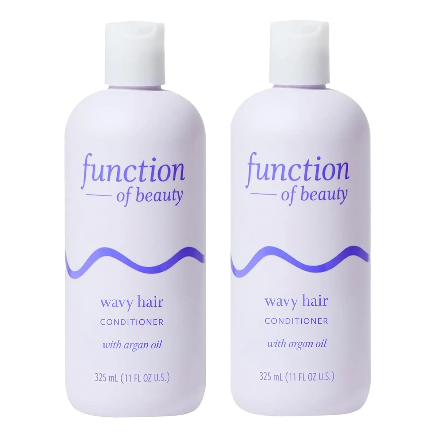 Function of Beauty Wavy Hair Conditioner, 11 oz Each (2-Pack) - Formulated with Argan Oil to Enhance Glossiness & Natural Shine, Sulfate-Free, Customizable Haircare