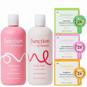 Function of Beauty Curly Hair Shampoo & Conditioner Base Bundle, 11 Oz Each - For Nourished, Defined and Shaped Curls