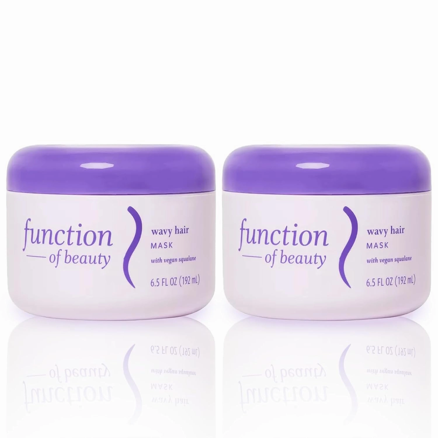 FUNCTION OF BEAUTY Hair Mask for Wavy Hair, 6.5 oz Each (2-Pack) - Deep Conditioning Formula With Argan Oil to Restore Shine & Vegan Squalane to Prevent Hair Breakage, Customizable Haircare