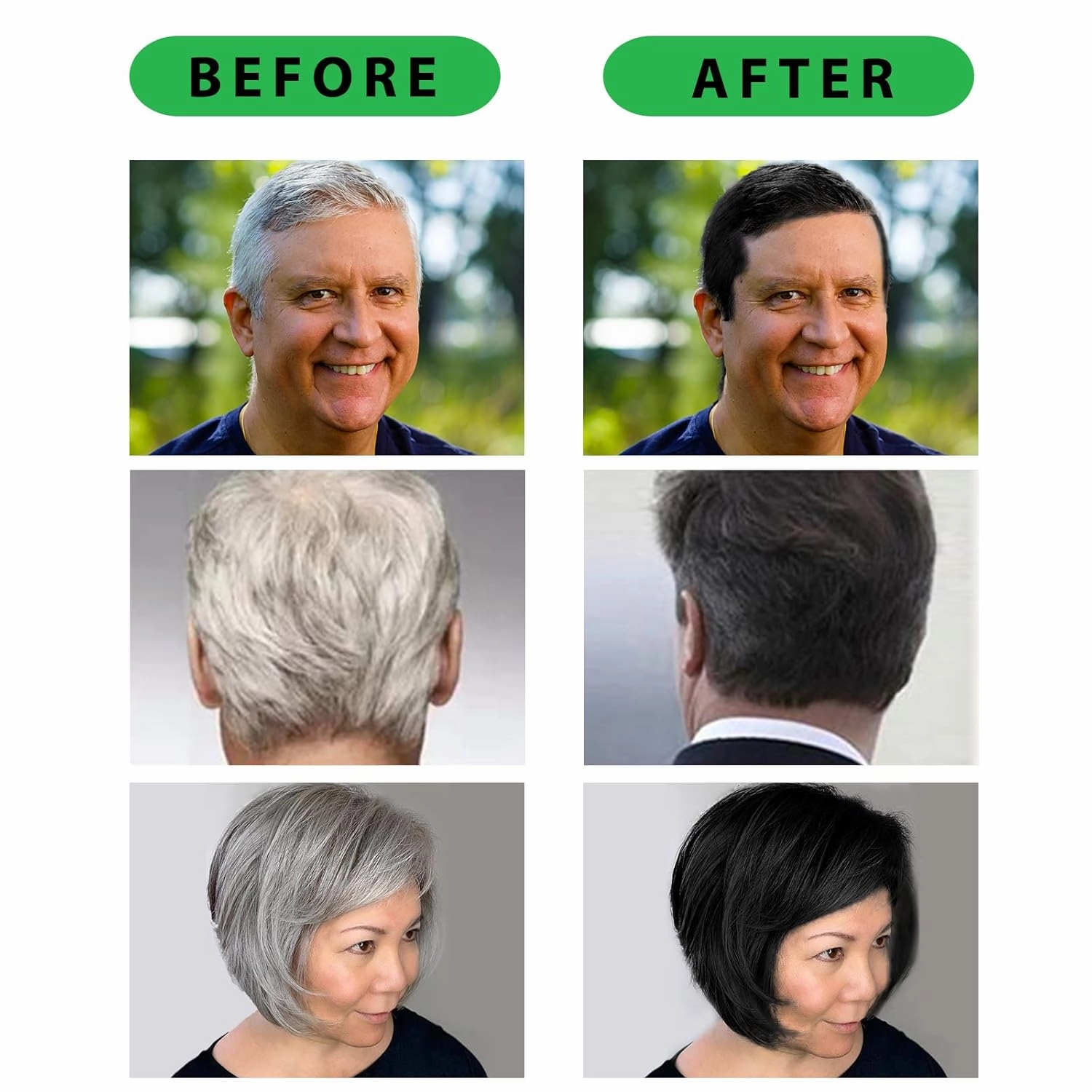 Fvquhvo Hair Color Shampoo for Gray Hair, Instant Black Hair Dye Shampoo 3 in 1, Long Lasting Black Hair Shampoo, Champu Para Canas, Works in Minutes, 16.9 Fl Oz,