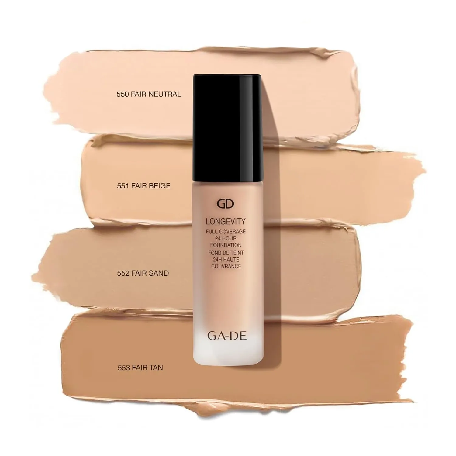 GA-DE Longevity Full Coverage 24 Hour Foundation, 553 - Weightless, Ultra-Soft Cream Foundation, Face Makeup for Natural Matte Look - 1.01 oz