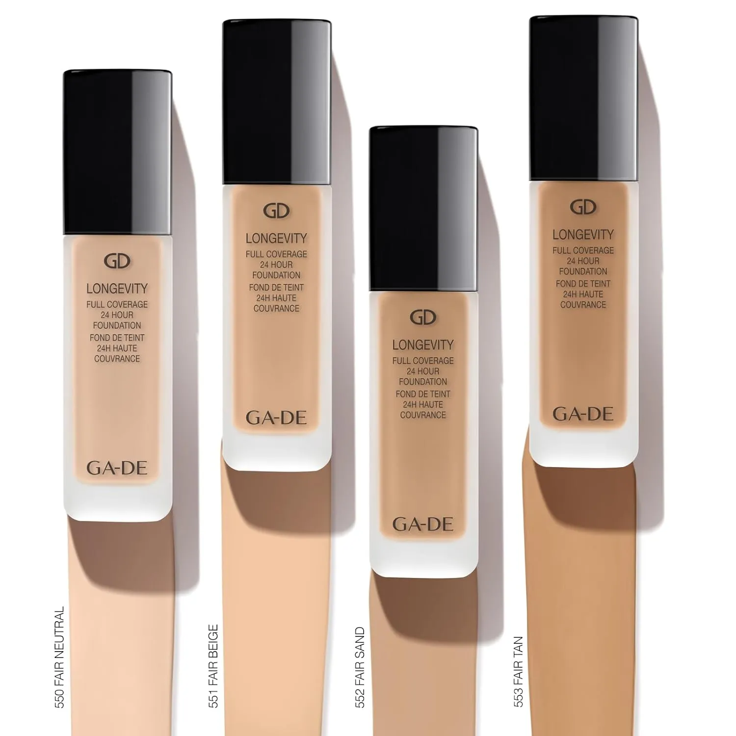 GA-DE Longevity Full Coverage 24 Hour Foundation, 553 - Weightless, Ultra-Soft Cream Foundation, Face Makeup for Natural Matte Look - 1.01 oz