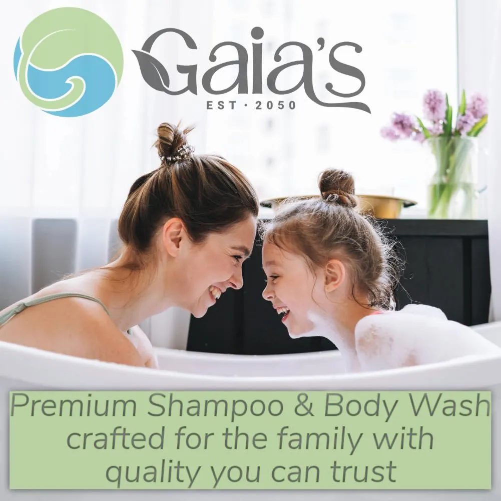 GAIA'S Natural Body Wash and Shampoo Lavender, Bulk Refill Size, 64 Fl Oz, Sulfate Free, Paraben Free, Dye Free, Tear Free, Organic and Natural Ingredients, PH Balance Feminine