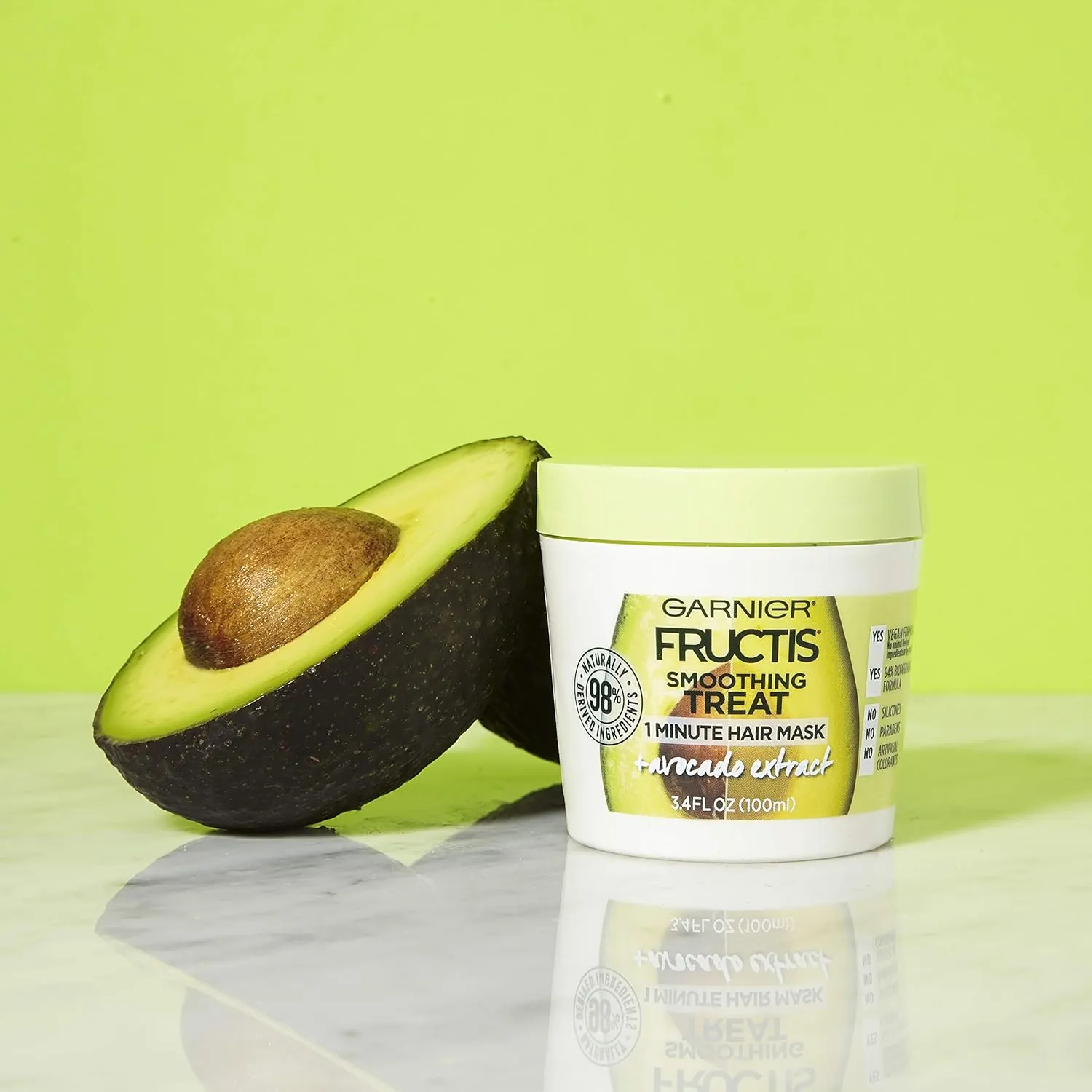 Garnier Fructis Smoothing Treat 1 Minute Hair Mask with Avocado Extract, 3.4 Fl Oz (Pack of 1)