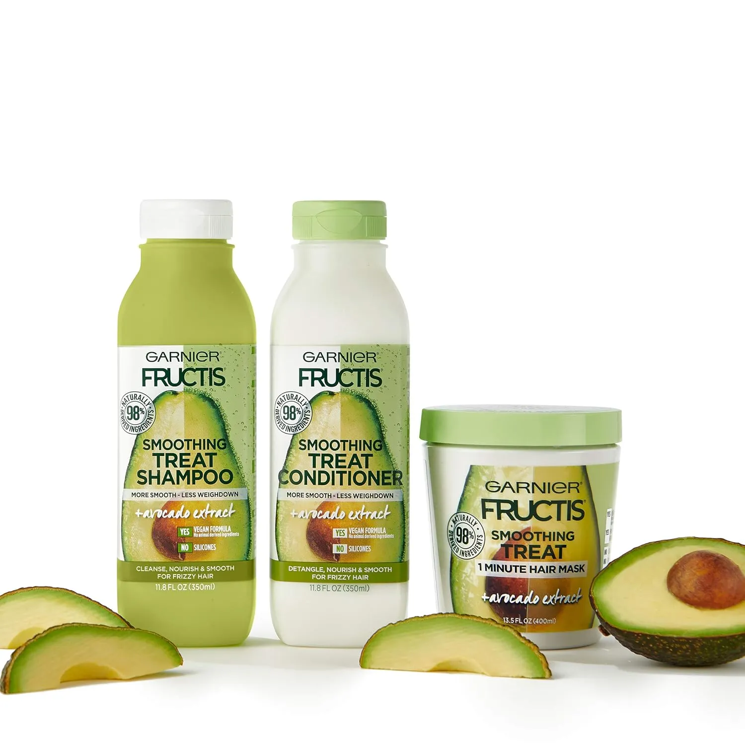 Garnier Fructis Smoothing Treat 1 Minute Hair Mask with Avocado Extract, 3.4 Fl Oz (Pack of 1)