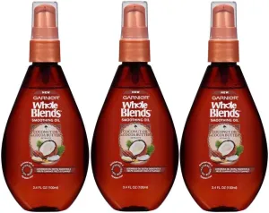 Garnier Hair Care Whole Blends Smoothing Oil with Coconut Oil & Cocoa Butter Extracts, 3.4 Fl Oz (3 Count)