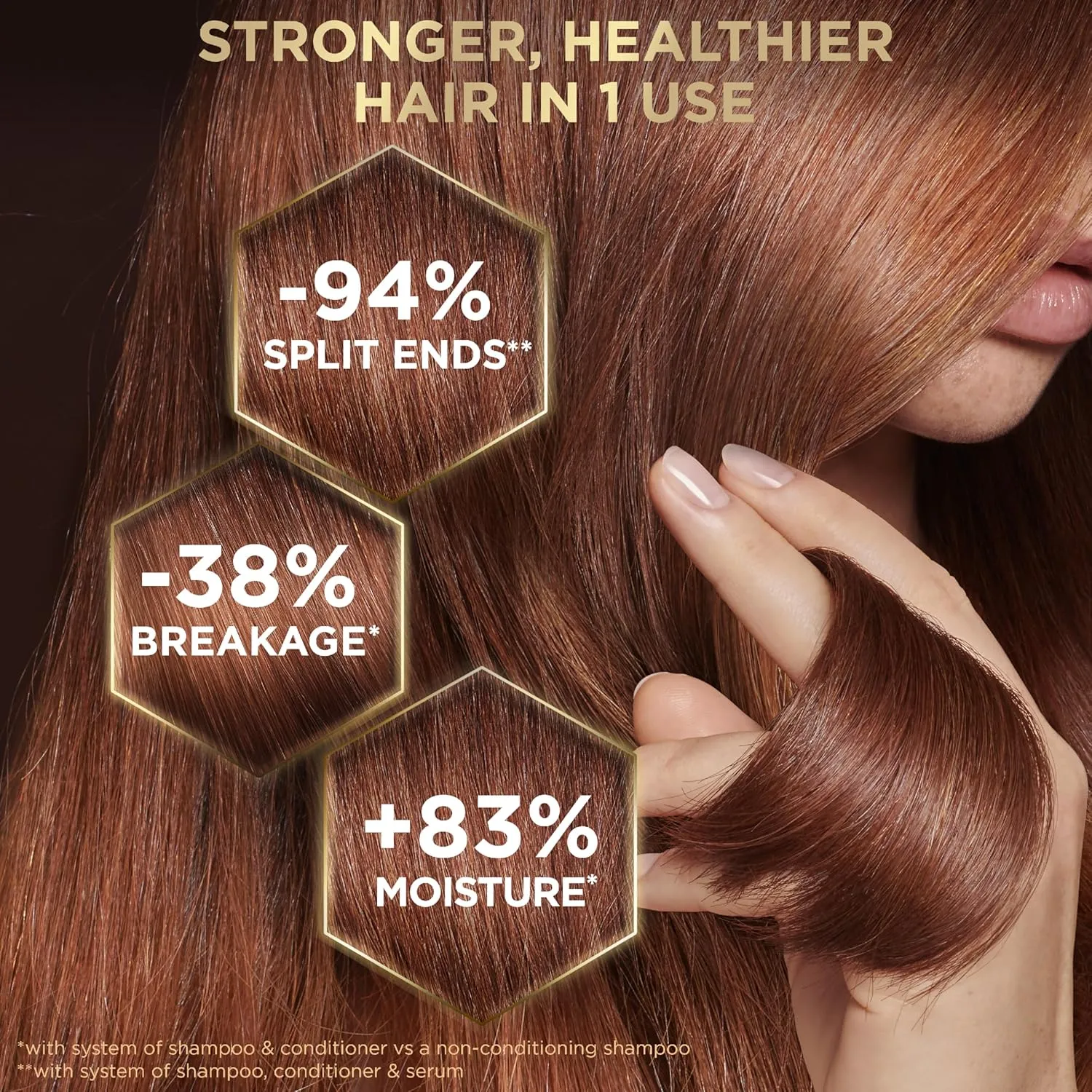 Garnier Whole Blends Honey Treasures Repairing Shampoo & Conditioner 22 Fl Oz each   Hair Serum (5.1 Fl Oz) for Dry, Damaged Hair (Bundle of 4 Items)
