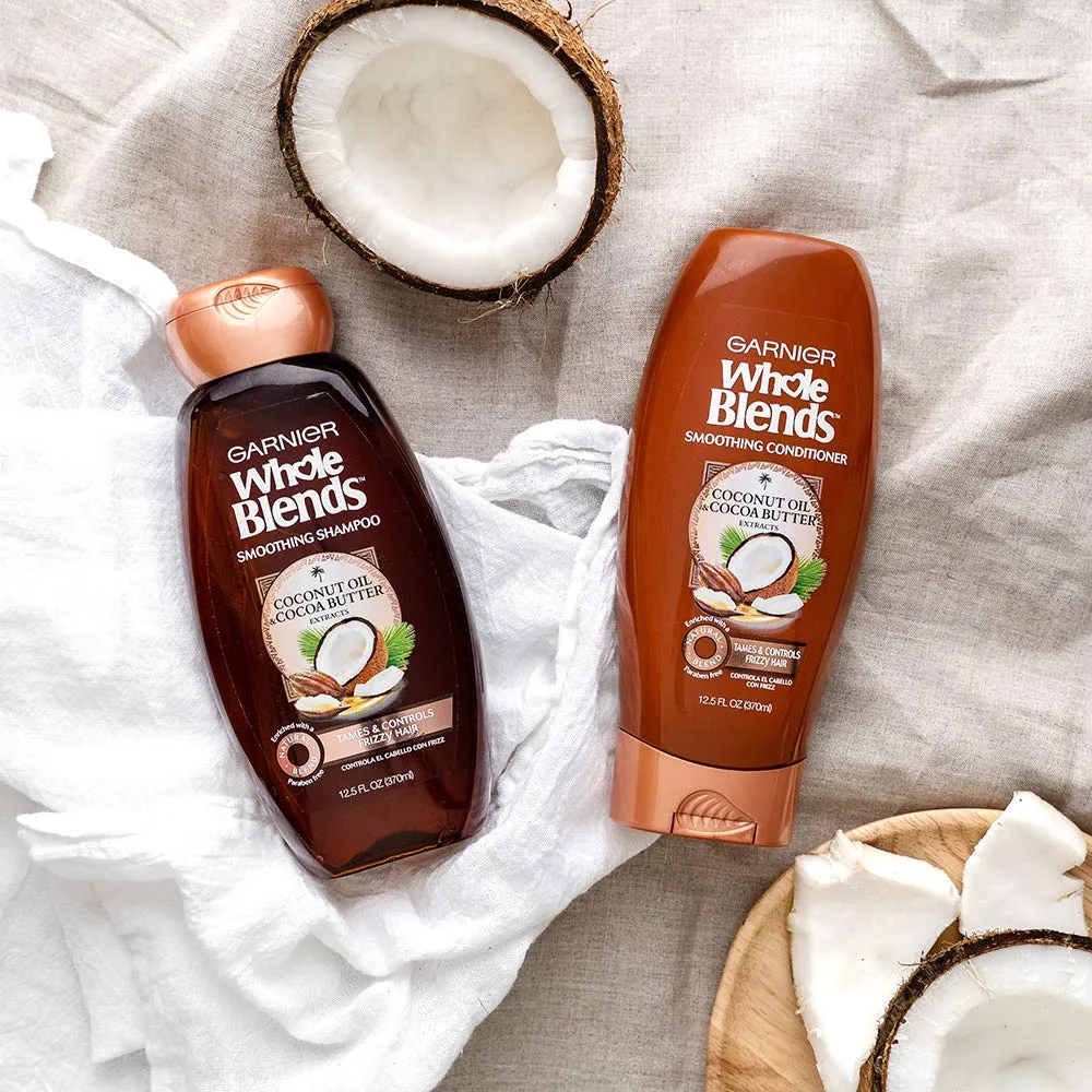 Garnier Whole Blends Smoothing Leave-in Conditioner, Coconut Oil & Cocoa Butter 10.2 Fl Oz (1 Count)