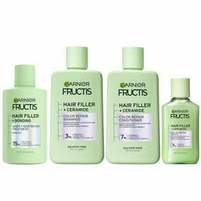 Garnier Fructis Hair Filler Bonding Pre Shampoo Hair Treatment   Color Repair Shampoo and Conditioner   Serum Set with Ceramide, 4 Items, 1 Kit