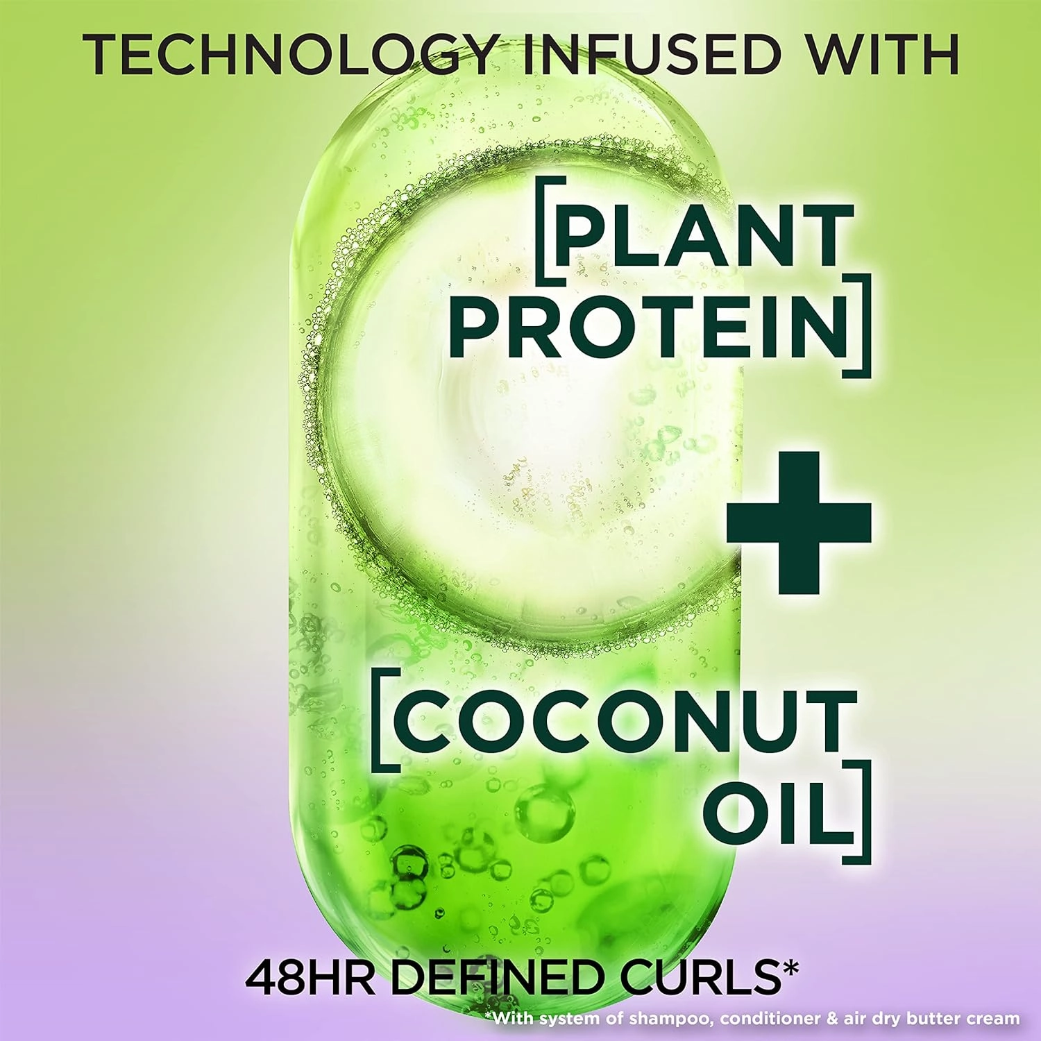 Garnier Fructis Style Curl Nourish Butter Cream Leave-In Conditioner for Curly Hair, 10.2 Ounce Bottle, 3 Count