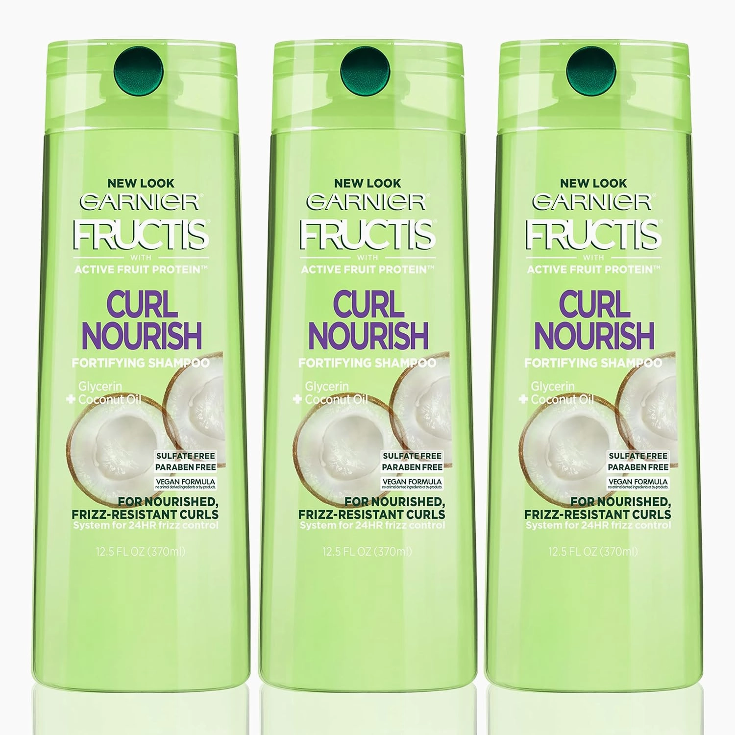 Garnier Hair Care Fructis Triple Nutrition Curl Nourish Shampoo (Packaging May Vary), 12.5 Fluid, 3 Count