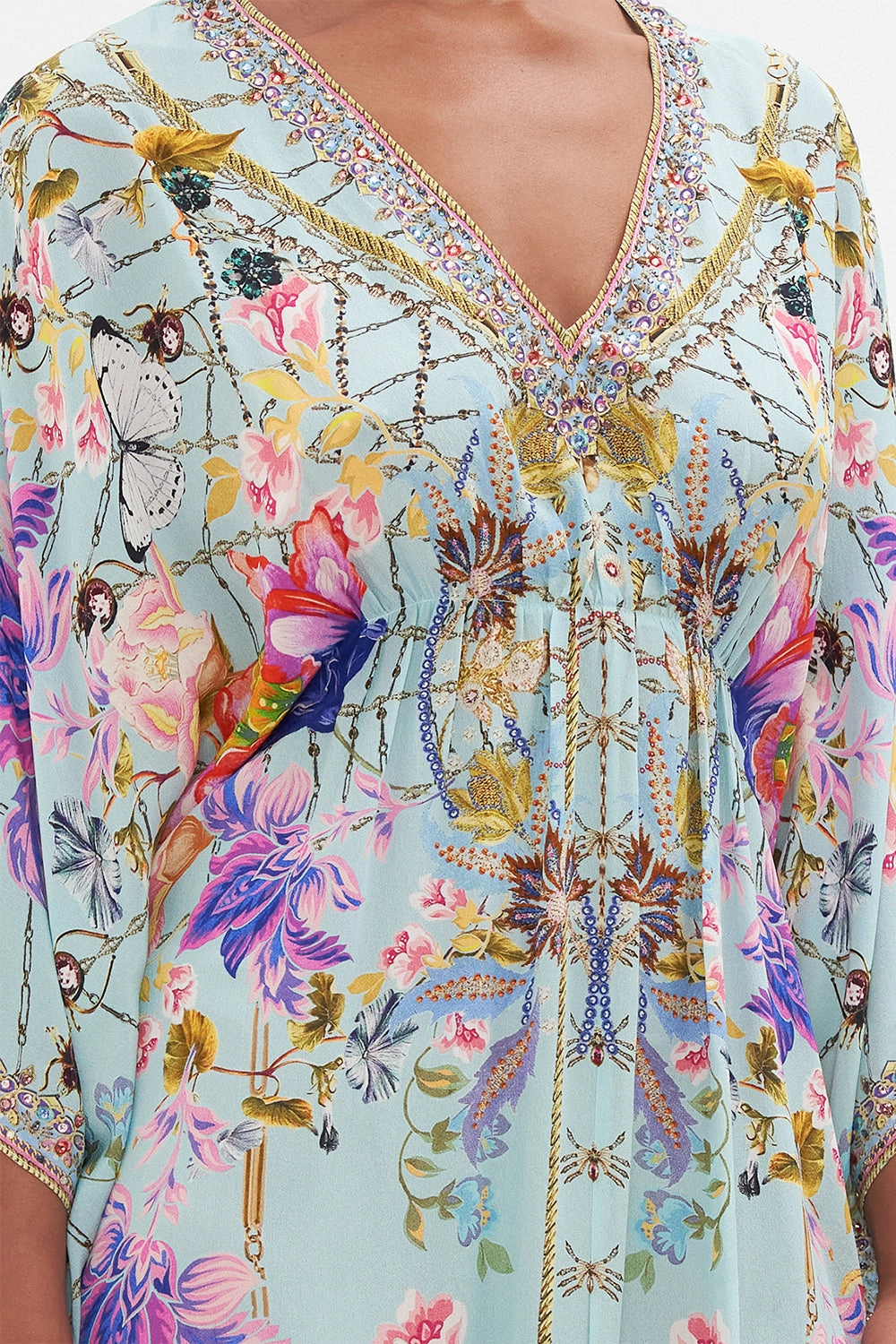 GATHERED WAIST KAFTAN LOVE WEB