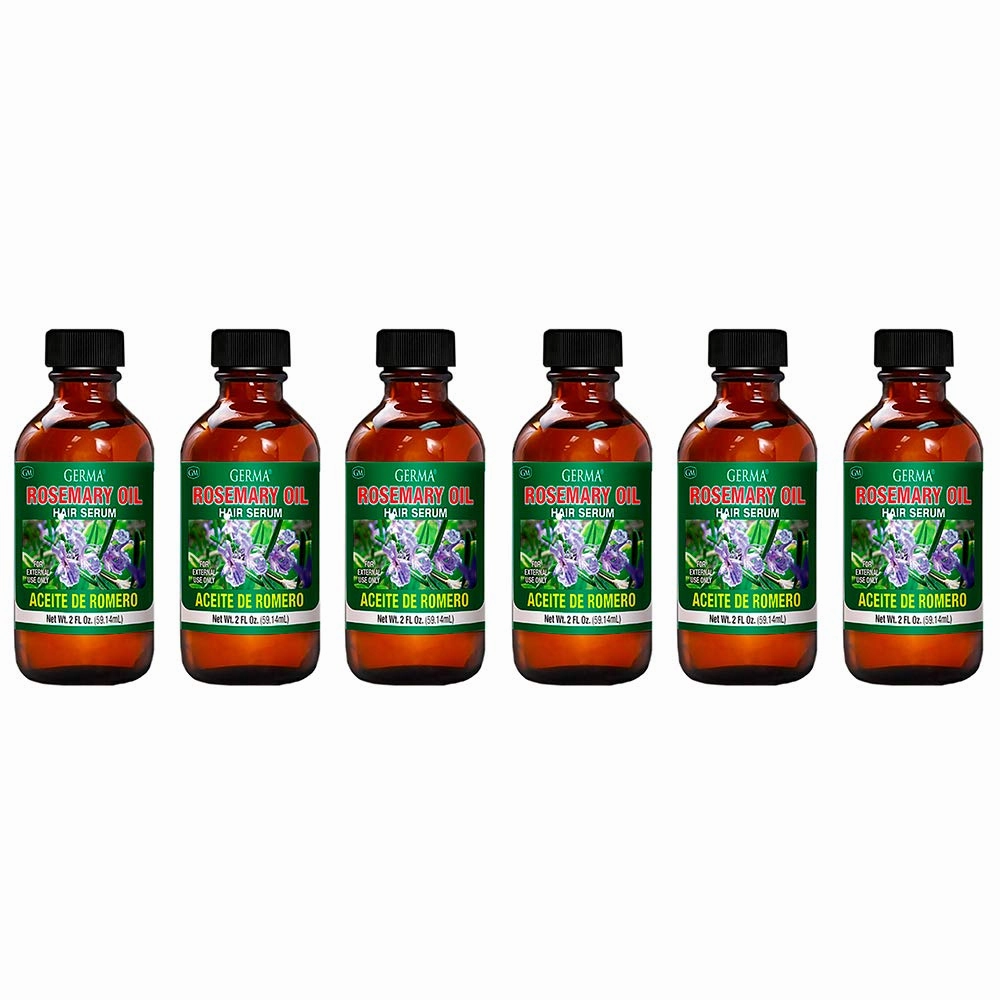 Germa Rosemary Oil. Natural Hair Serum, Conditioner, Hand Moisturizer and Anti-Aging Oil. floral Scent. 2 oz. Pack of 6