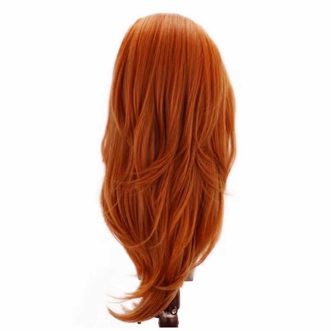 Ginger Orange Long Natural Wave Lace Font Wigs for Women Girls Free Part Slightly Wave Wig Heat Resistant Synthetic Lace Wig Daily Wear Wigs