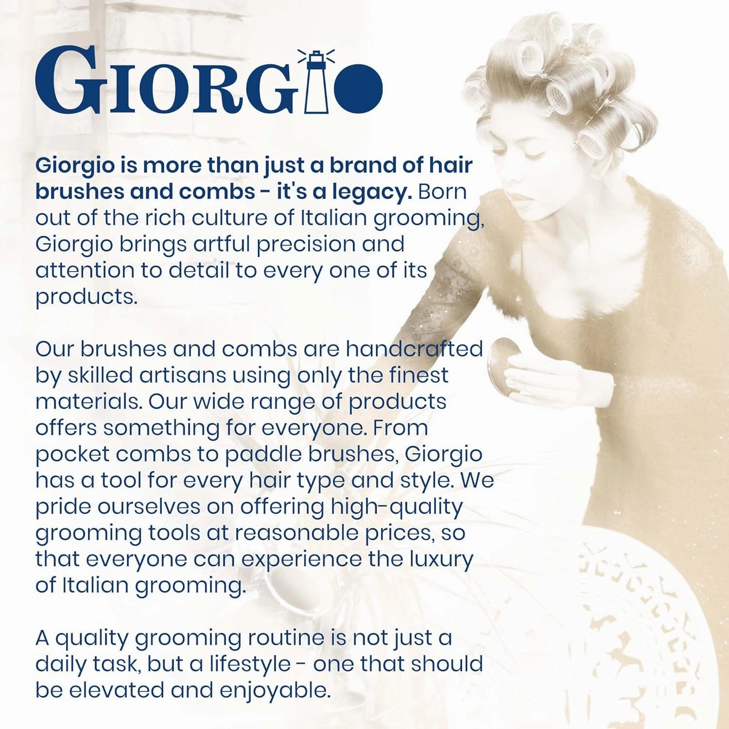 Giorgio G53 Handmade Rake Comb for Curly, Thick and Wet or Dry Hair - Wide Tooth, Detangling and Hand Polished (8")