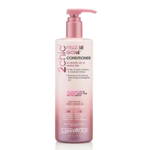 GIOVANNI 2chic Frizz Be Gone Conditioner - Anti-Frizz Natural Hair Smoothing Formula with Shea Butter & Sweet Almond Oil, Macadamia, Paraben Free, Color Safe - 24 oz