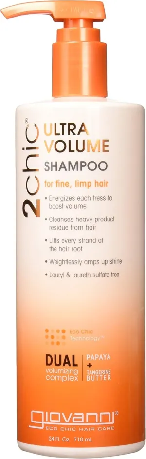GIOVANNI - 2chic Ultra-Volume Shampoo with Tangerine and Papaya Butter- For Fine, Limp Hair - 24 Oz