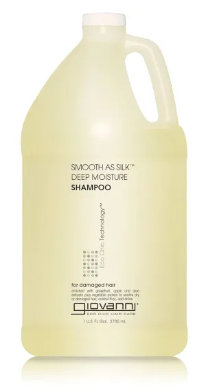 GIOVANNI Eco Chic Smooth as Silk Deep Moisture Shampoo - Apple   Aloe Extracts, Calms Frizz, Detangles, Wash & Go, Lauryl & Laureth Sulfate Free, Paraben Free, Color Safe - 128 oz