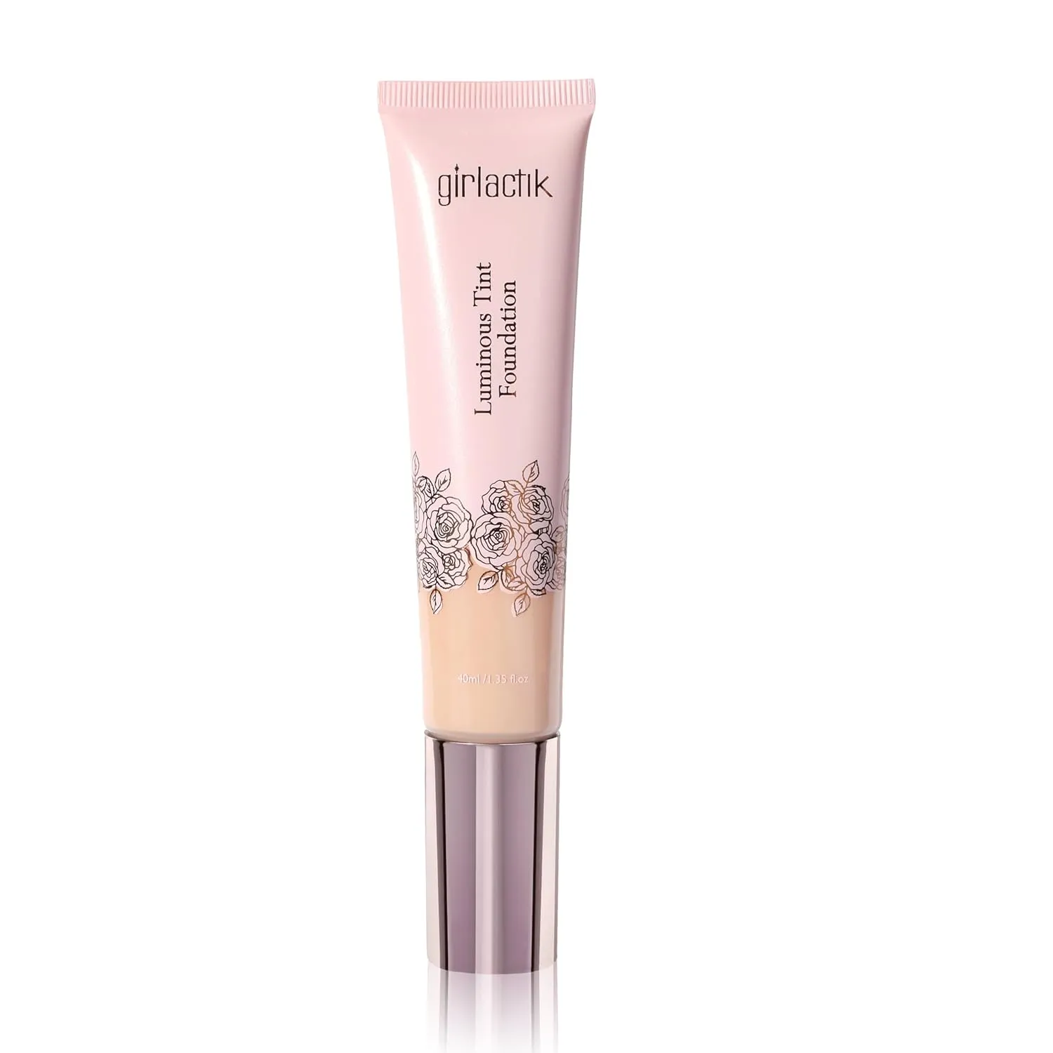 Girlactik Luminous Tint Foundation – Hydrating 2-in-1 Tinted Moisturizer & Buildable Foundation with Hyaluronic Acid, Vitamin C & Squalane – Lightweight, Natural Finish (Light, 1.35 fl oz.)