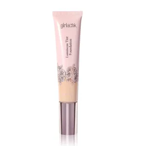 Girlactik Luminous Tint Foundation – Hydrating 2-in-1 Tinted Moisturizer & Buildable Foundation with Hyaluronic Acid, Vitamin C & Squalane – Lightweight, Natural Finish (Light, 1.35 fl oz.)