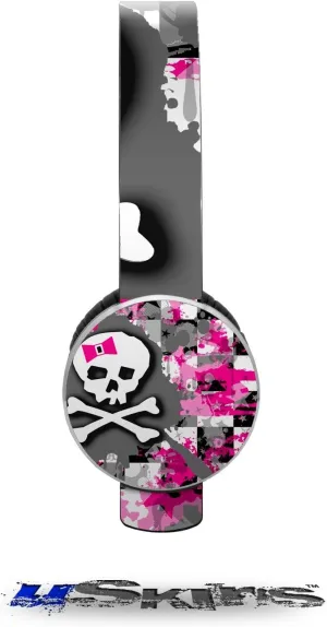 Girly Pink Bow Skull Decal Style Skin (fits Sol Republic Tracks Headphones - Headphones NOT Included)