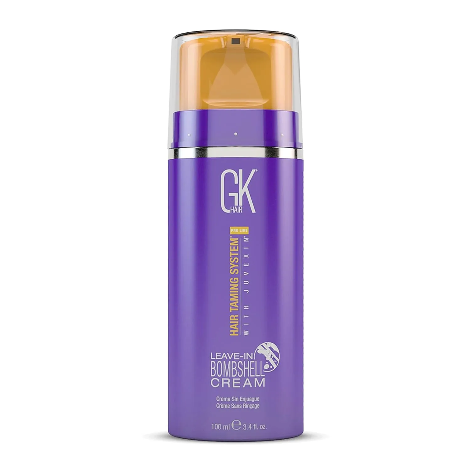 GK HAIR Global Keratin Leave In Bombshell Purple Cream (3.4 Fl Oz/100ml) Conditioning Smoothing Moisturizing Hydrating Frizz Control for Blonde Damaged Hair Removes Yellow Brassy Tones Flyaways