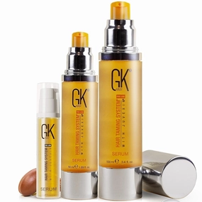 GK HAIR 100% Organic Argan Oil Anti-Frizz Serum Set – Smoothing, Strengthening, Hydrating, Nourishing & Heat Protection for Shine & Frizz Control