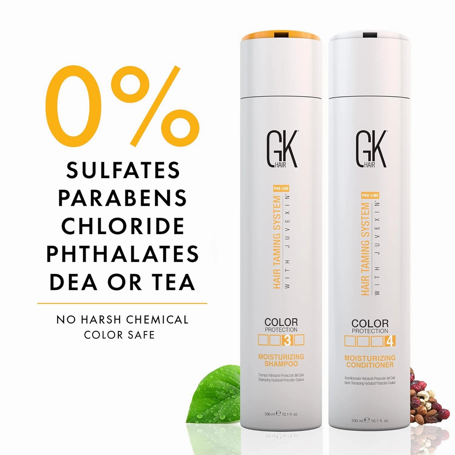 GK HAIR Color Protection Moisturizing Shampoo and Conditioner with Argan Hair Oil Combo free from Paraben and Sulfae for Damaged Frizzy Oily and Dry Hairs
