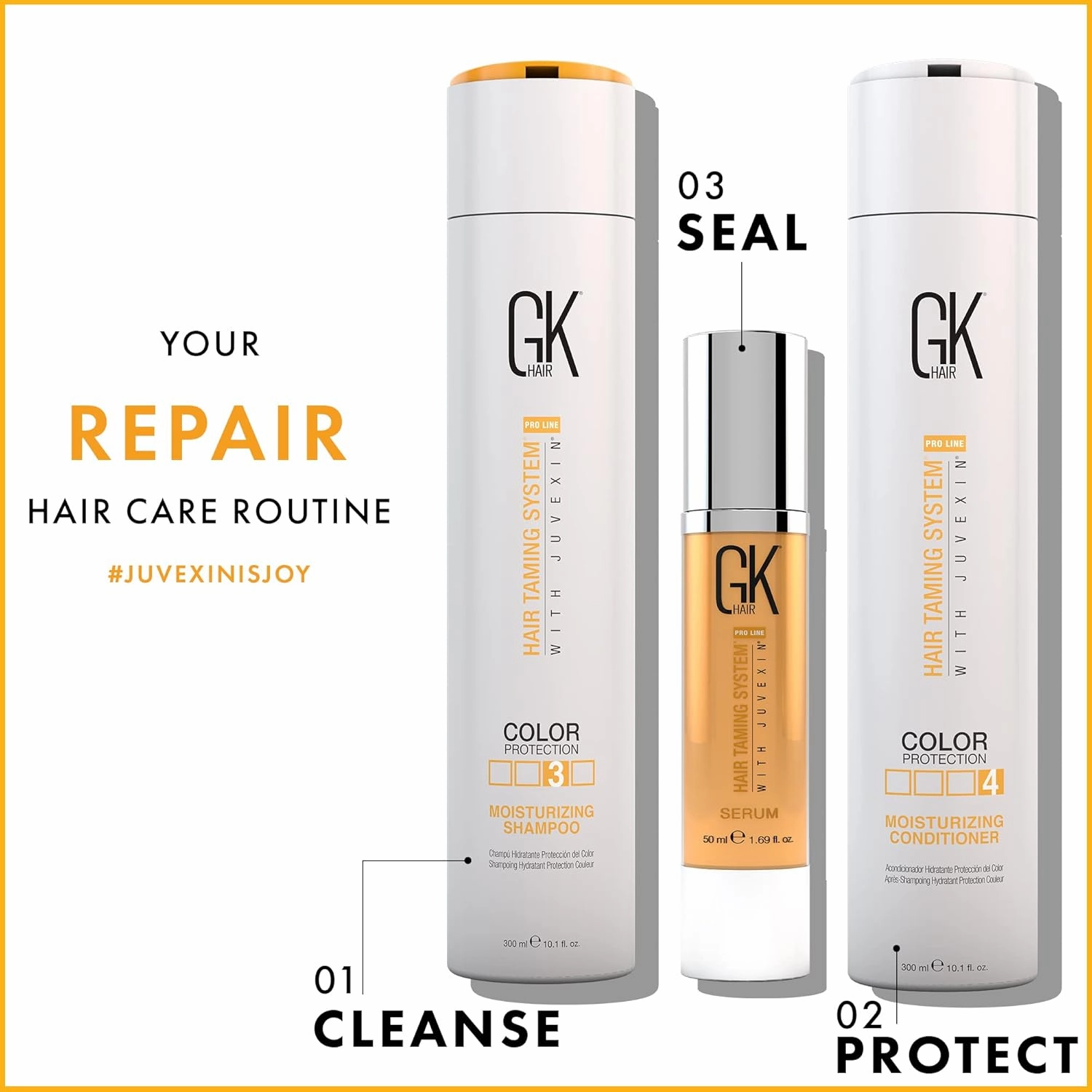 GK HAIR Color Protection Moisturizing Shampoo and Conditioner with Argan Hair Oil Combo free from Paraben and Sulfae for Damaged Frizzy Oily and Dry Hairs