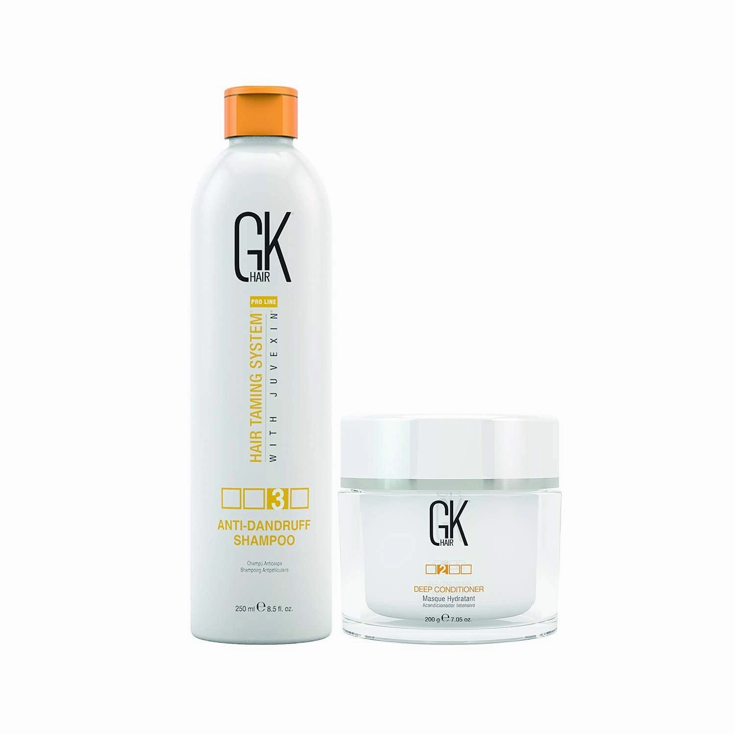 GK HAIR Global Keratin Anti Dandruff Shampoo 250ml -Deep Conditioner Masque 200g/7.5oz Dry Damage Hair Conditioning