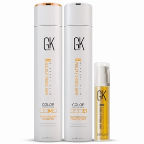GK HAIR Global Keratin Moisturizing Shampoo & Conditioner 300ml - Serum 10ml