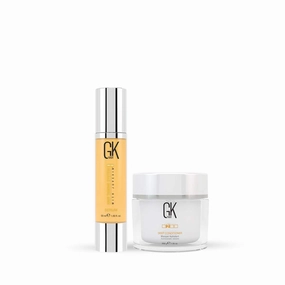 GK HAIR Global Keratin Organic Argan Oil Hair Serum For Frizz Control Dry Damage Hair Repair 50ml I Deep Conditioner Masque 200g/7.5oz