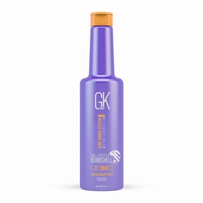 GK HAIR Global Keratin Silver Bombshell Purple Shampoo (9.5 Fl Oz/280ml) For Blonde, Platinum, Ash, Silver & Gray Hair Moisturizes Dry & Damaged Removes Yellow Brassy Tones