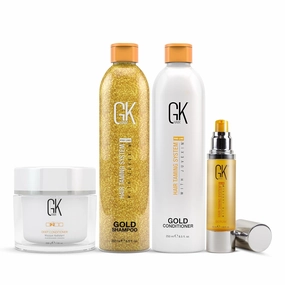 GK HAIR Gold Series: Luxurious Shampoo, Conditioner, Smoothing Serum, and Deep Masque Set for Ultimate Moisture, Shine, and Protection