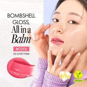 Glasting Melting Balm - High-Shine, Hydrating Tinted Lip Balm - Buildable Gloss & Vegan Formula - Korean Glossy Lip Balm with Shea Butter 0.12 oz (#02 Lovey Pink)