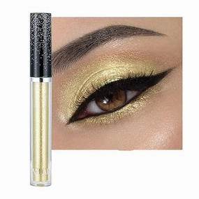 Glitter Eyeshadow，Liquid Glitter Eyeshadow Shining Eye Shadow Makeup Shimmer Long Lasting Quick-Drying (Gold)