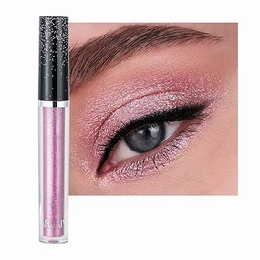 Glitter Eyeshadow，Liquid Glitter Eyeshadow Shining Eye Shadow Makeup Shimmer Long Lasting Quick-Drying (Pink)