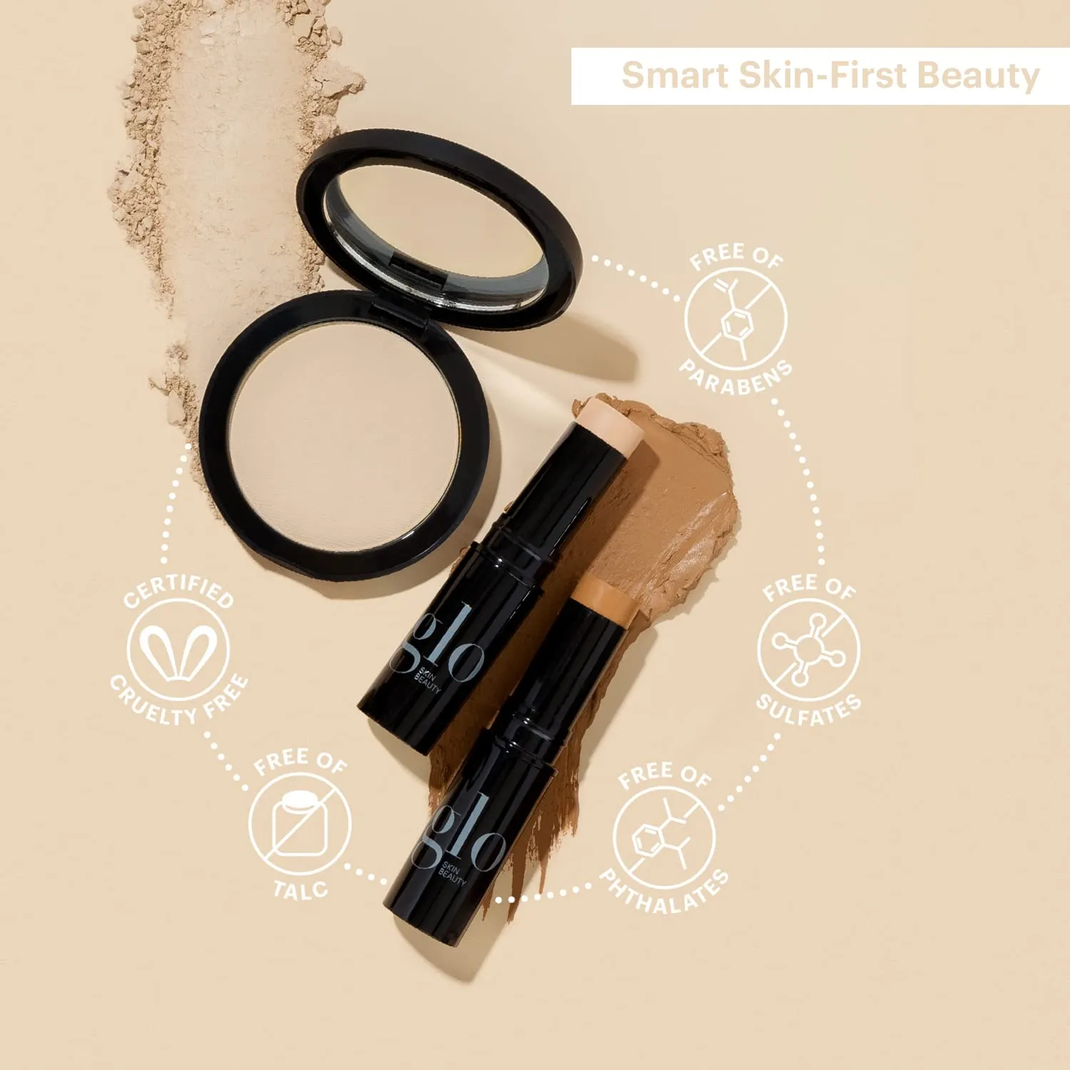 Glo Skin Beauty Cream Stay Shadow Stick (Shell) - Multi-Purpose Eyeshadow Mineral Makeup Can Also Be Used as Liner on Lips or Cheeks, 12-Hours of Wear