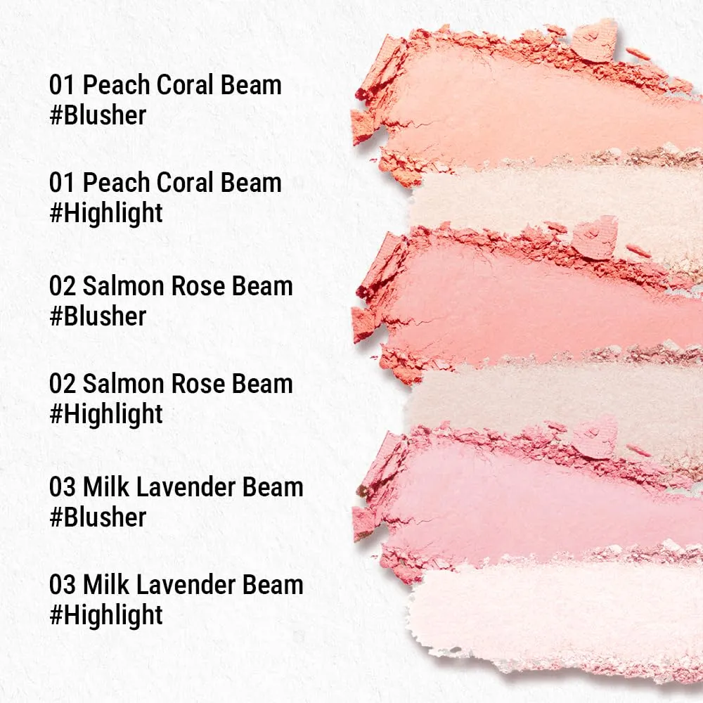 GLOW-C VOLUME CONTOUR Blendable blush palette, shimmering powder, built-in brush applicator [02 SALMON ROSE] 10g 0.35 Oz