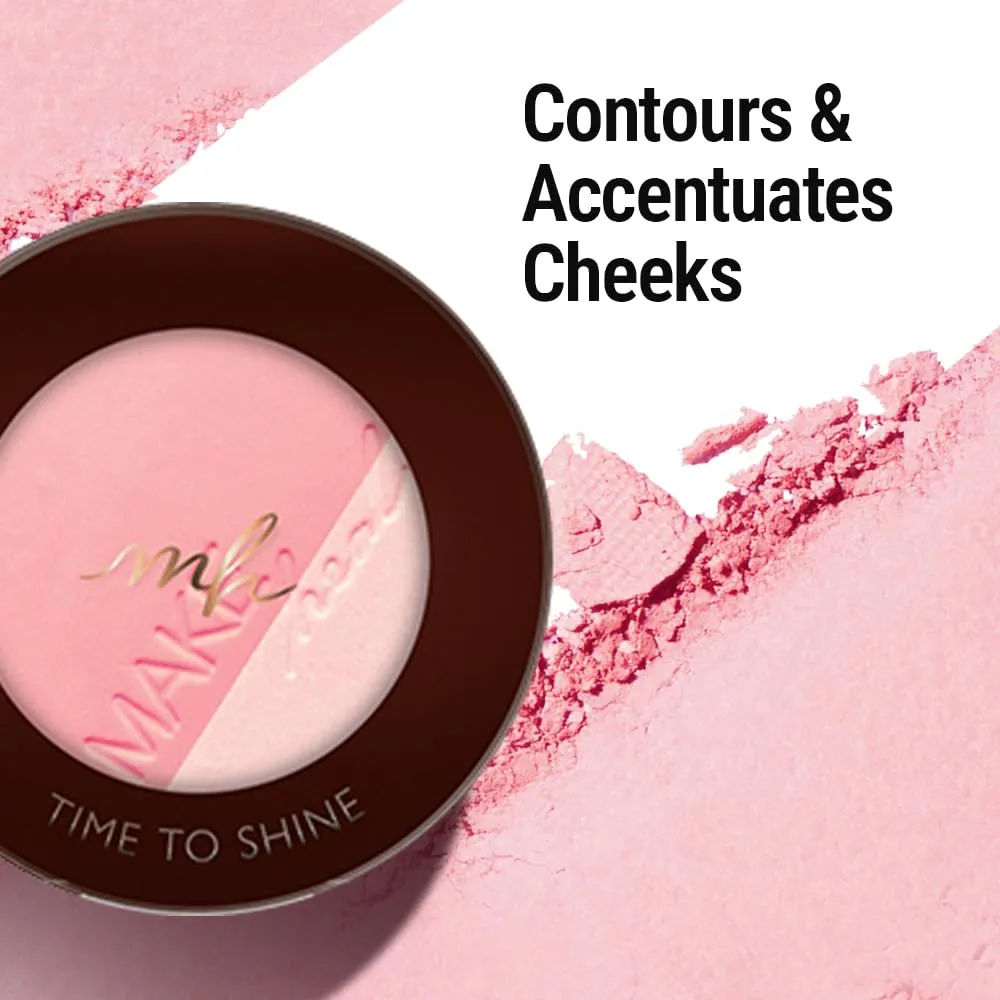 GLOW-C VOLUME CONTOUR Blendable blush palette, shimmering powder, built-in brush applicator [02 SALMON ROSE] 10g 0.35 Oz