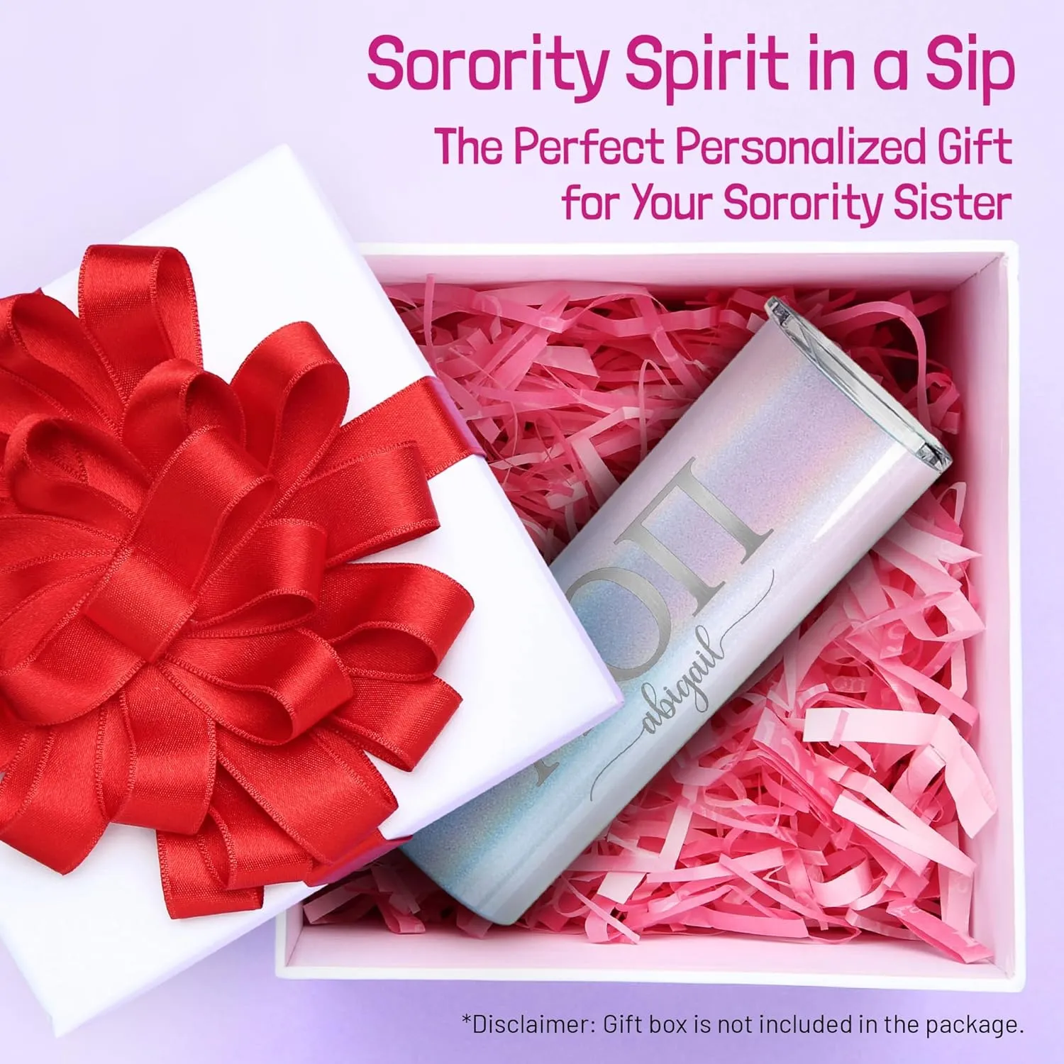 Go Greek Chic - Personalized Delta Zeta Sorority Skinny Tumbler - (Pink Magic), Custom Greek Life Drinkware, Laser Engraved Name and Insulated Tumbler with Lid & Straw, Keep Drinks Hot or Cold