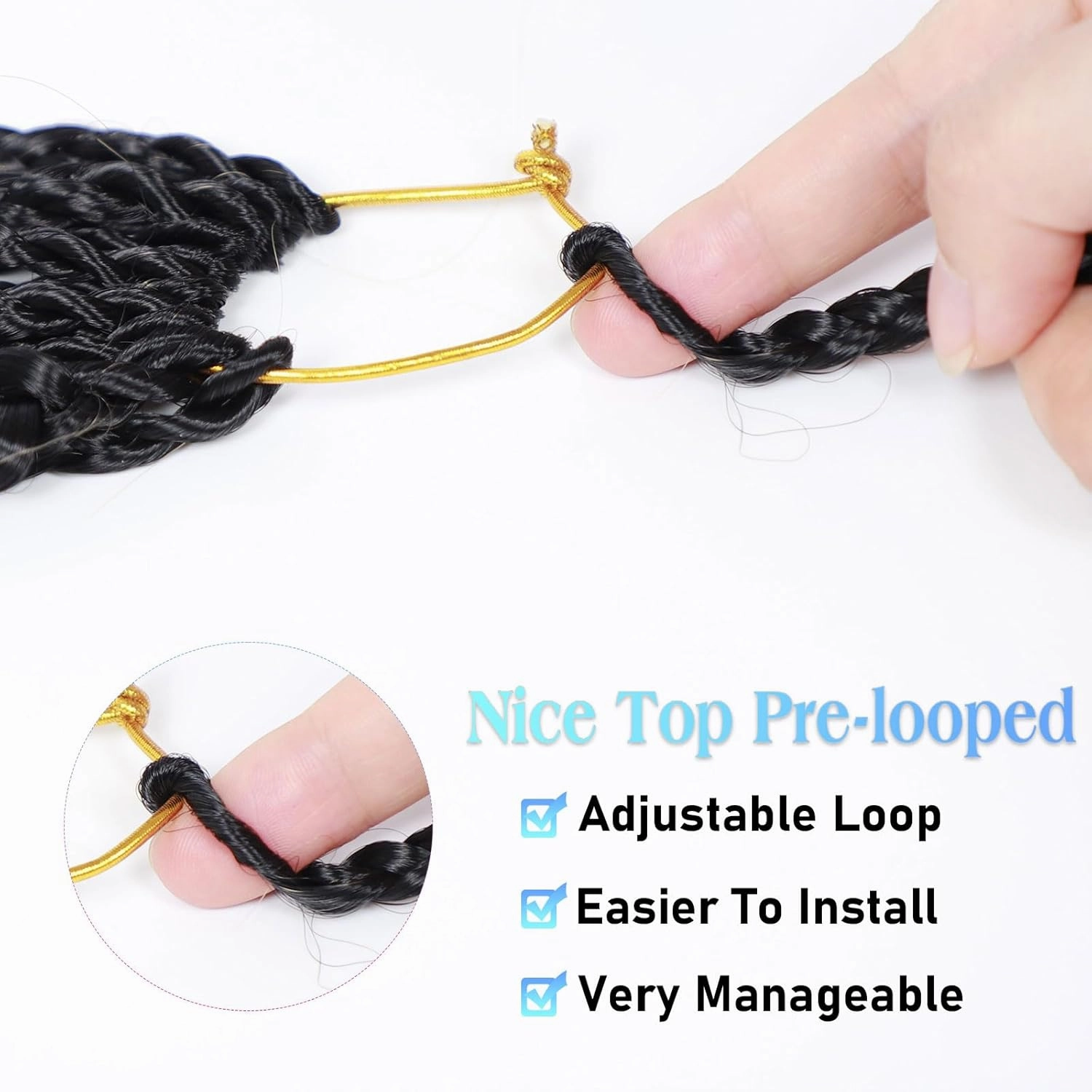 Goddess Box Braids Crochet Hair for Black Women 24inch Pre Looped Blonde Ombre Boho Braids with Curly Ends T27,8Pack