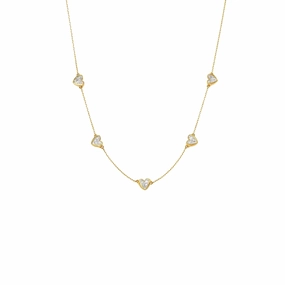 Gold Blush Multiheart Strand Necklace