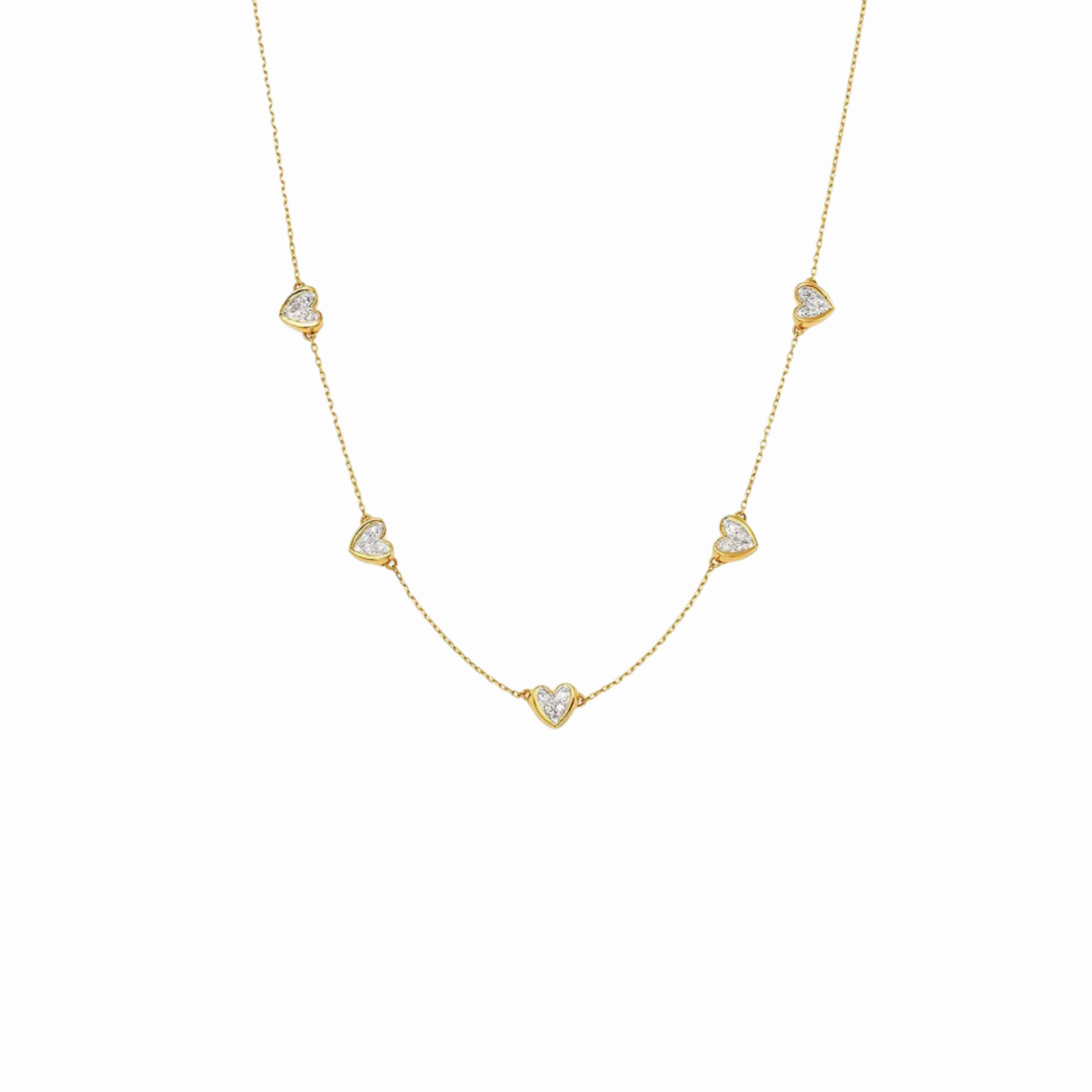 Gold Blush Multiheart Strand Necklace