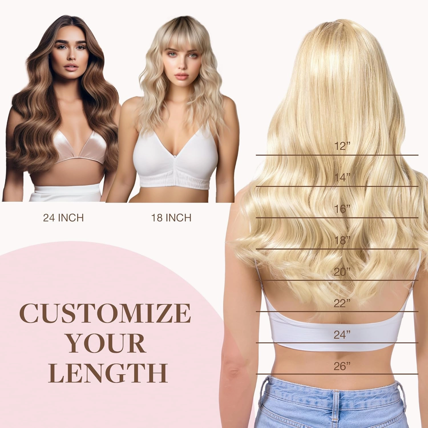 GOO GOO Wire Hair Extensions Human Hair, 17/22/60 Ash Blonde with Golden Blonde and Platinum Blonde Balayage 16inch 95g, Invisible Wire Hair Extensions with Transparent, Seamless Fish Line Hairpiece