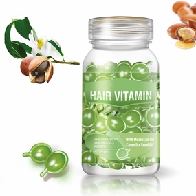 GOWWIM Hair Vitamin Serum Capsules - Argan, Macadamia, Avocado Oil Complex for Smooth, Silky Hair Growth and Repair, 30 PCS