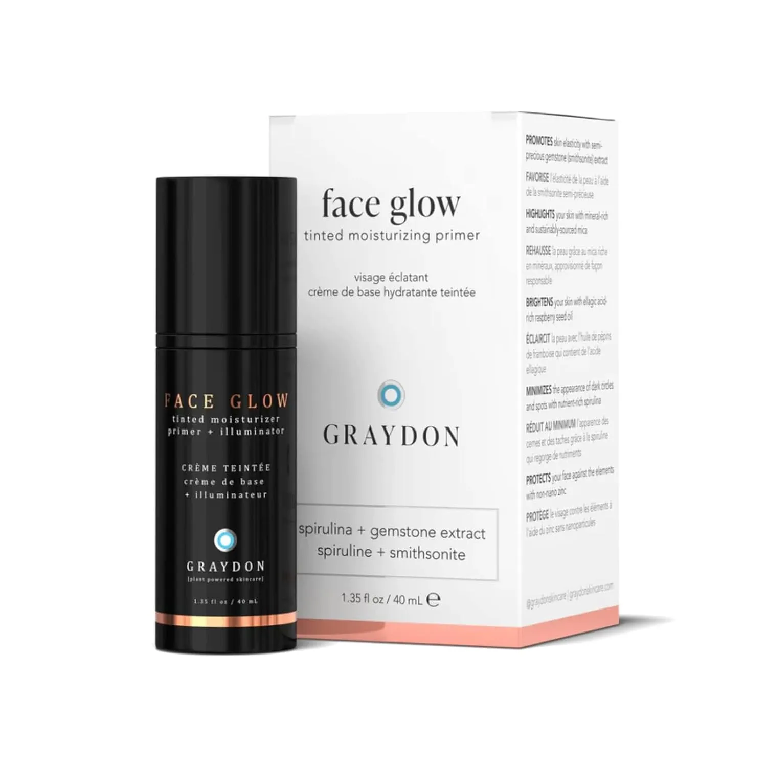 GRAYDON Face Glow - Natural Tinted Moisturizer Primer I Highlights, Refreshes, & Protects Skin I 40 ml/ 1.35oz